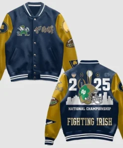 Unisex Notre Dame Fighting Irish 2025 National Championship Blue Varsity Jacket