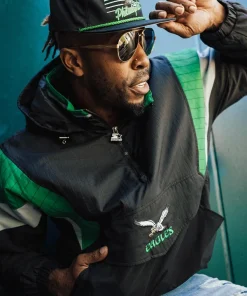 Vintage 90s philadelphia eagles starter black quarter zip jacket