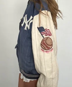 Vintage new york yankees pinestripe bomber jacket