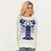 Women Graphics Lobster Sweater - Blue