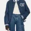 Women Off-White Ow Full Denim Varsity Jacket