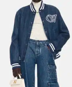 Women Off-White Ow Full Denim Varsity Jacket