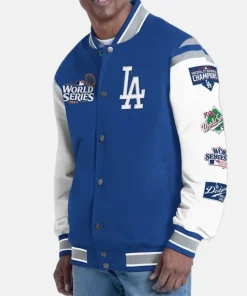 World Series Champions Los Angeles Dodgers G-III Sports by Carl Banks Royal Recruit Commemorative Full-Snap Varsity Jacket