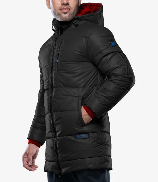 men's black puffer jacket
