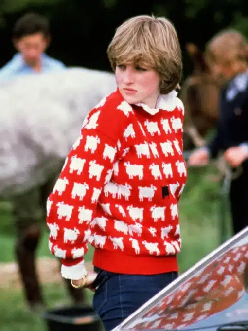Princess diana red sheep sweater