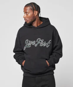LFDY Live Fast Die Young Script Hoodie Black