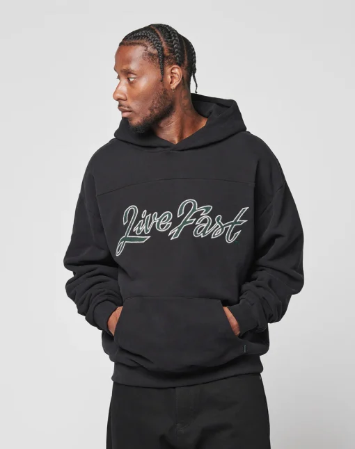 LFDY Live Fast Die Young Script Hoodie Black