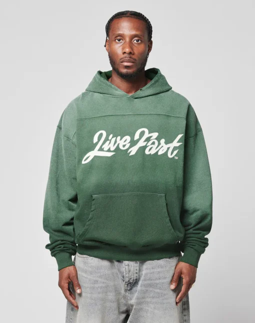 LFDY Live Fast Die Young Script Hoodie Green