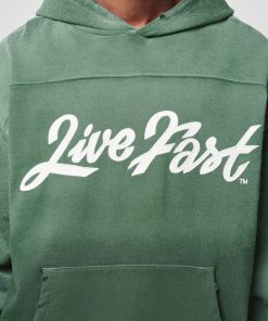LFDY Live Fast Die Young Script Hoodie Green
