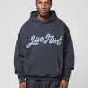 LFDY Live Fast Die Young Script Hoodie Blue