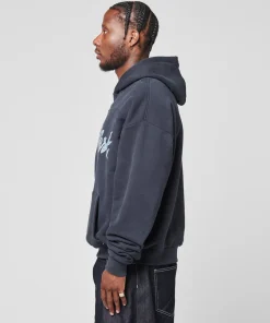 LFDY Live Fast Die Young Script Hoodie Blue