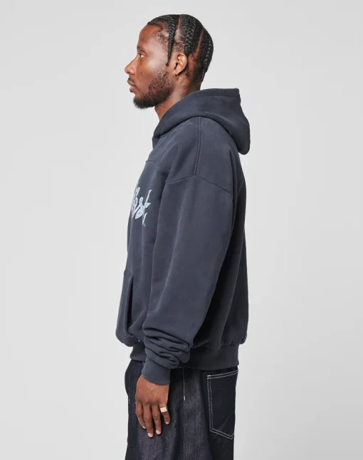 LFDY Live Fast Die Young Script Hoodie Blue