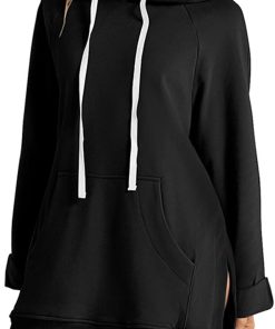 The Warmy Oversized Hoodie Long Dress Black