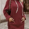 The Warmy Oversized Hoodie Dress Red Maroon