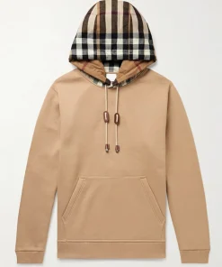 Burberry beige pullover checked hoodie