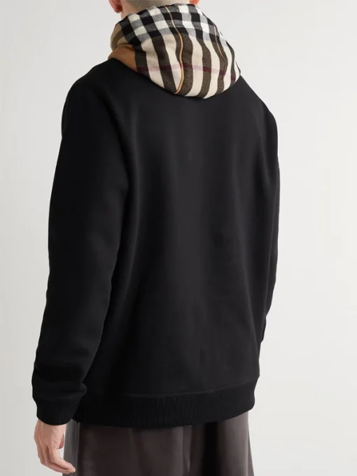 Burberry pullover checked hoodie black