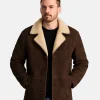 Carl Morck Dept Q 2025 Matthew Goode Shearling Brown Suede Leather Coat