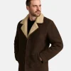 Carl Morck Dept Q Matthew Goode Shearling Brown Suede Leather Coat