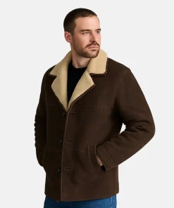 Carl Morck Dept Q Matthew Goode Shearling Brown Suede Leather Coat