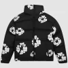 Denim tears cotton wreath puffer jacket black