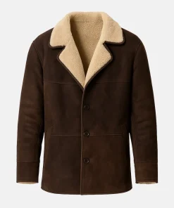Dept. Q S01 Matthew Goode Brown Leather Coat