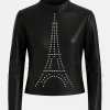 Eiffel Tower Studded Leather Jacket
