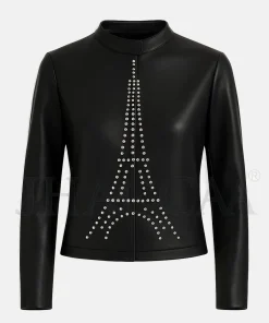 Eiffel Tower Studded Leather Jacket