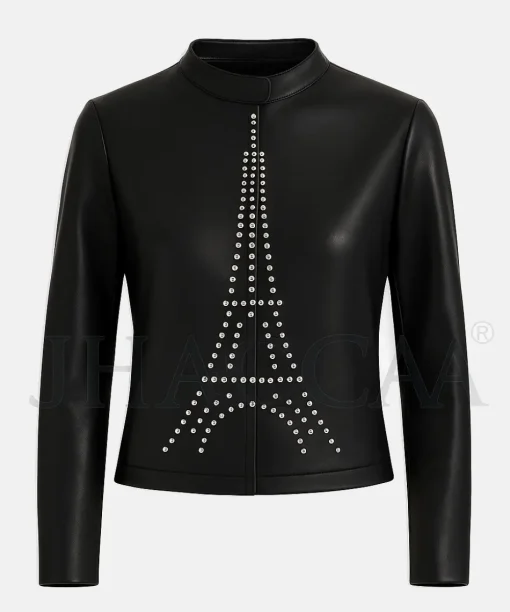 Eiffel Tower Studded Leather Jacket