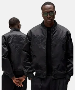 Kith x Superman Superman Kith Black Satin Bomber Jacket Unisex