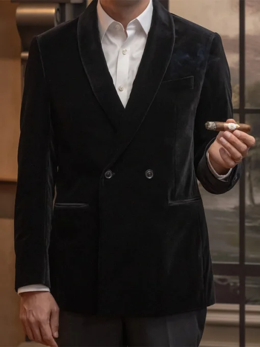 Mayflower smoking velvet blazer black