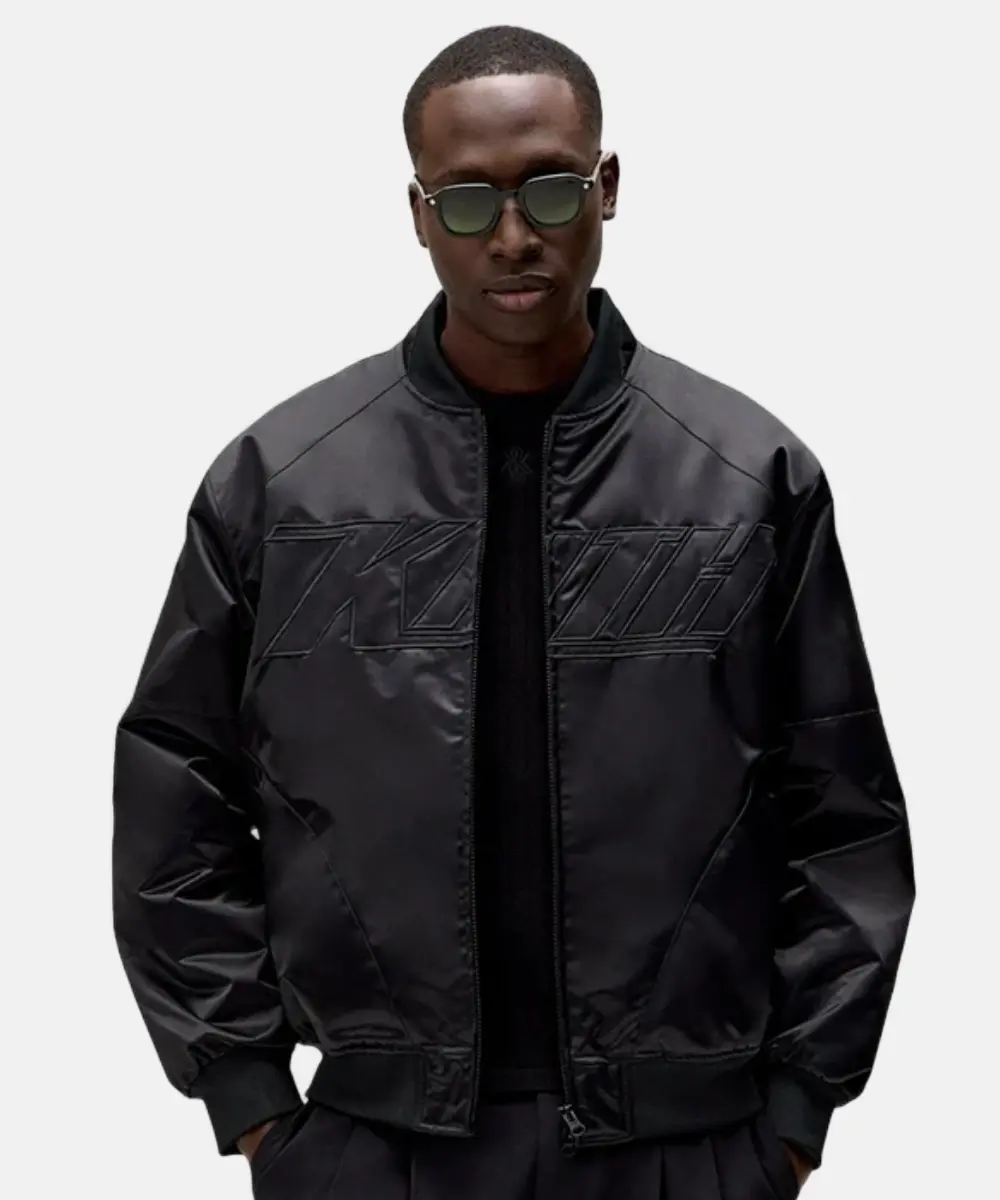 Mens Kith x Superman Superman Kith Black Satin Bomber Jacket - Recreation