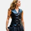 Miley Cyrus Leather Vest Black