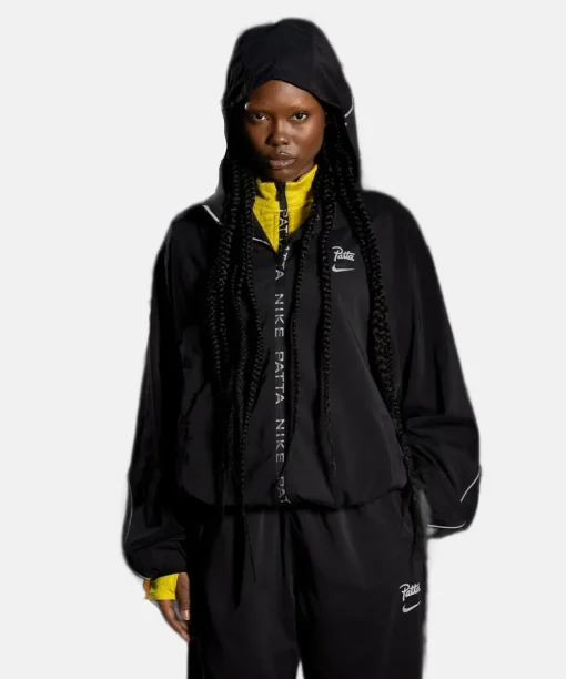 Nike x Patta Running Team Black Hooded Track Jacket