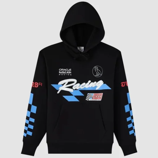 OVO x Red Bull Racing Finish Line Black Hoodie October’s Very Own x Oracle Red Bull Racing Hoodie