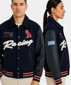 OVO x Red Bull Racing Varsity Jacket Blue