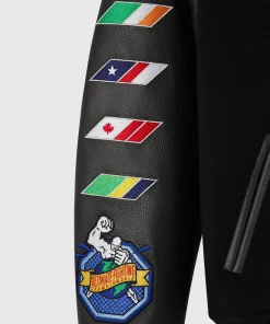OVO x UFC CHAMPIONSHIP VARSITY JACKET Flag Patches on Sleeves