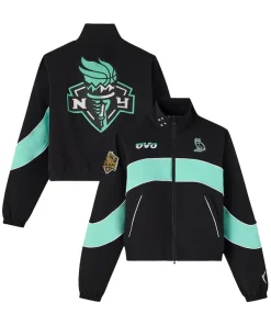 Ovo x wnba new york liberty track jacket black