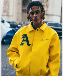 Racing Ferrari Oversized Leather Jacket - Yellow(DONCARE AFGK )