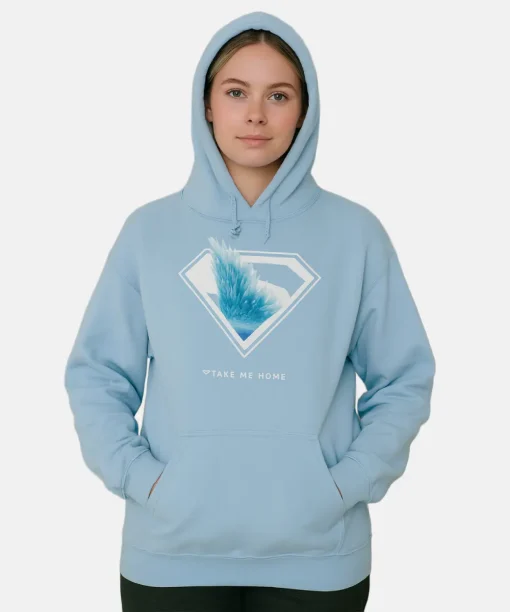 SUPERMAN 2025 Fortress of Solitude Hoodie Sky Blue