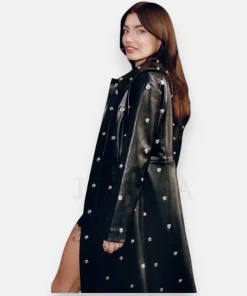 Selena Gomez Season 5 Only Murders in the Building studded leather coat