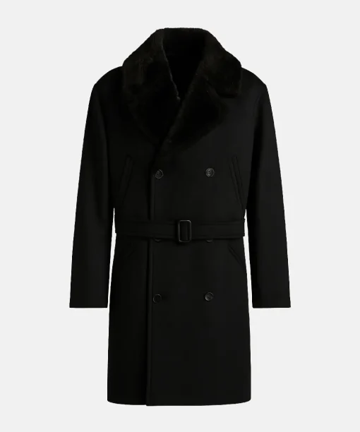 Superman 2025 Movie Nicholas Hoult Lex Luthor Black Shearling Coat