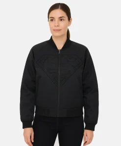 Superman x Kith Black Satin Bomber Jacket women