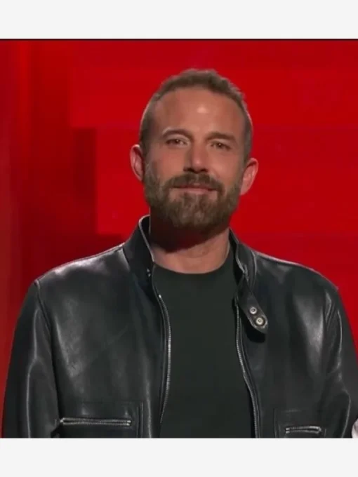 Tudum 2025 ben affleck black learher jacket