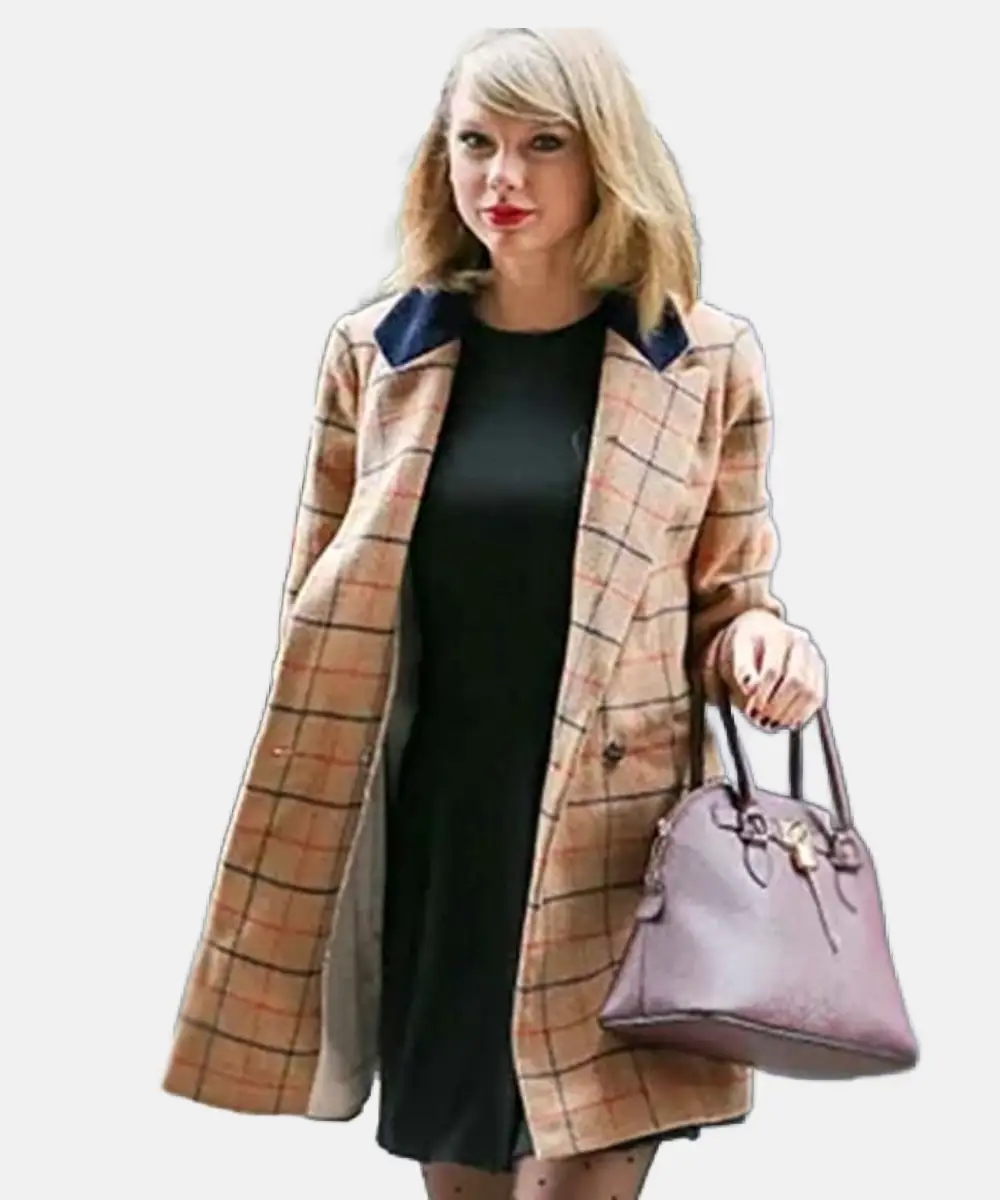 Taylor Swift Brown Plaid Coat