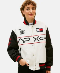 Tommy Hilfiger The APXGP Boxy Varsity Jacket white and Black