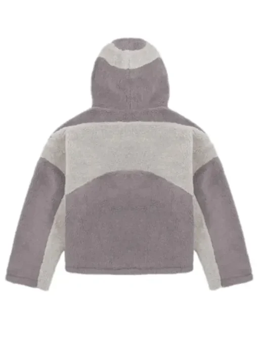 Trendt vision fleece shearling jacket grey