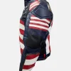 USA Flag Independence Biker Leather Jacket