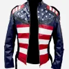 USA Flag Independence Women's Biker Leather Jacket - Independence Day Sale