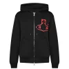 Material: Fleece Collar: Hooded Collar Closure: Zipper Closure Cuffs: Rib Knitted Cuffs Color: Black