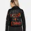 Women's Black Alexa Bliss Friends for Eternity Full-Zip Faux Leather Jacket